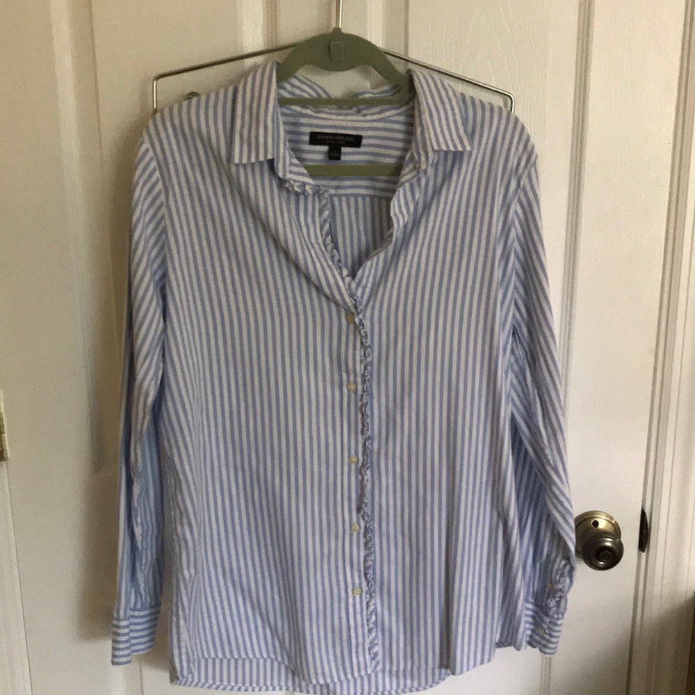 Banana Republic Blue Striped Shirt